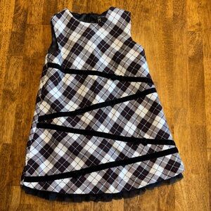 Children’s Place Black White and Red Holiday Dress with Diaper Cover size 24 mo